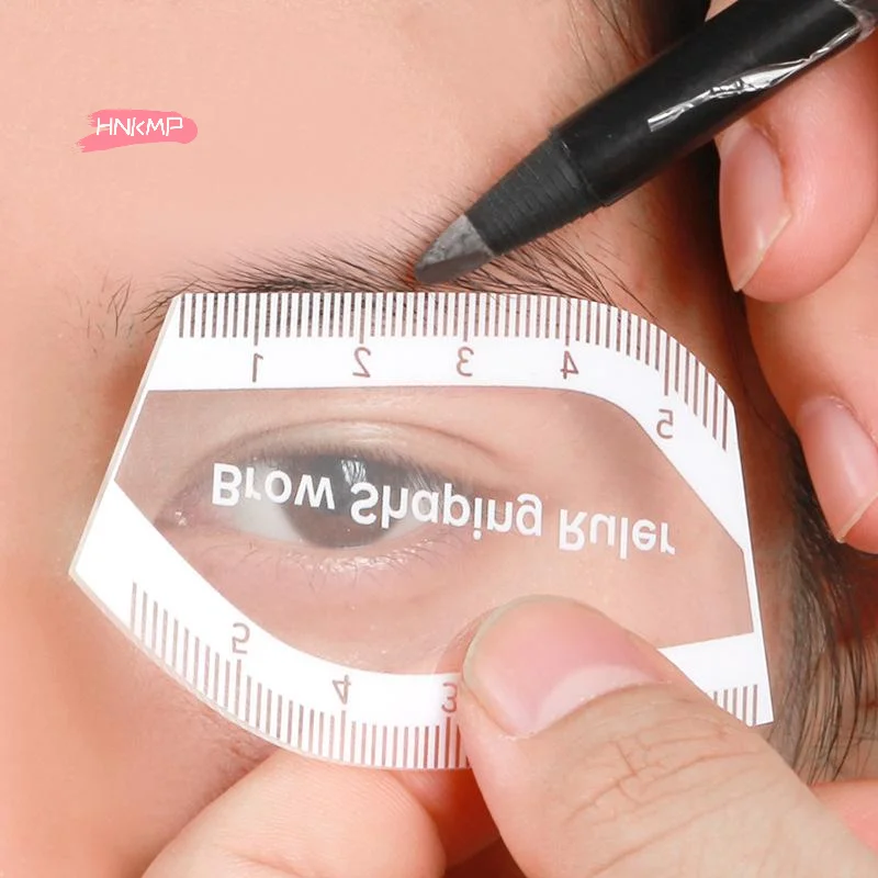 مسطرة رسم الحواجب لمدة دقيقة واحدة - أداة سهلة لتشكيل الحواجب مع استنسل لتصميم Microblading وتصميم المكياج الدائم