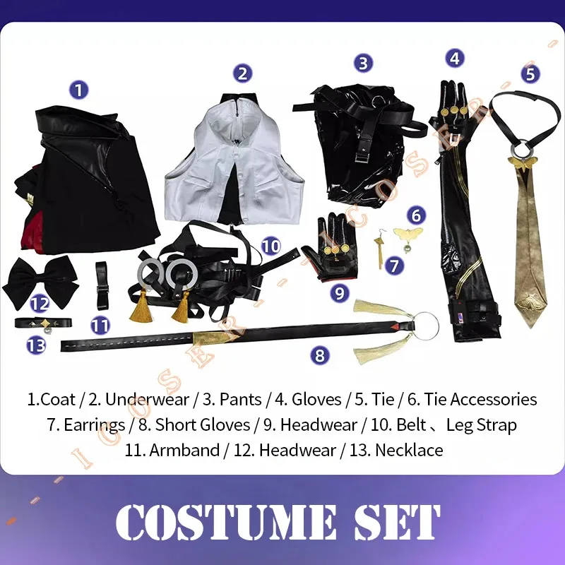 ICoser Zenless Zone Zero Evelyn Chevalier Cosplay disfraz peluca uniforme chaqueta sombreros pendientes Lyra estrellas Halloween para mujeres