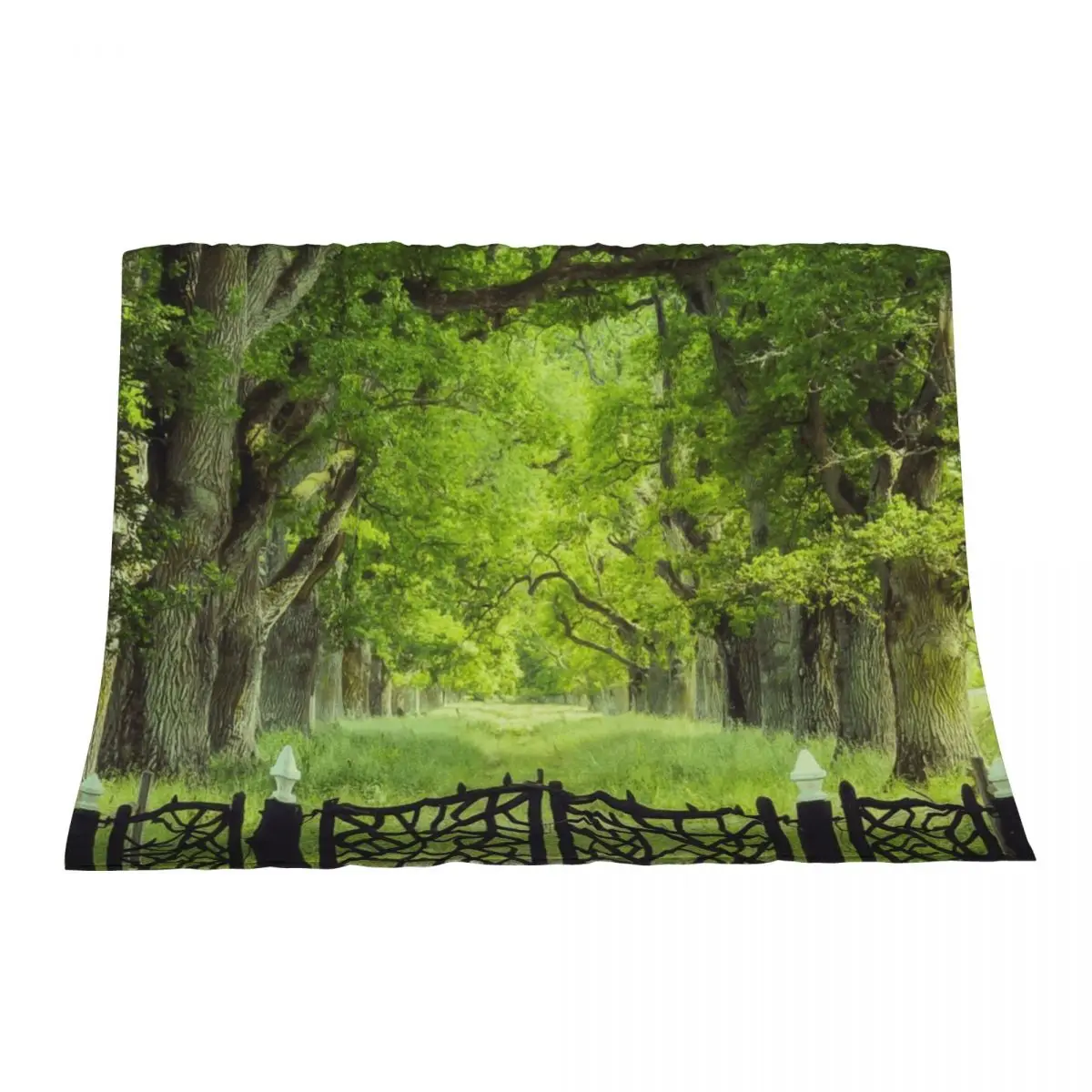 

Oak Tree Alley in Summer Throw Blanket Flannels Personalized Gift Cute Blankets