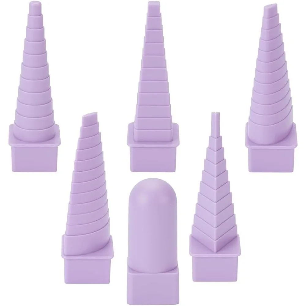6Pcs 6 Styles Wire Wrapping Mandrel Plastic Jewelry Shape Mandrel Kit Medium Orchid Jewellery Making Bending Tools for Jewelry