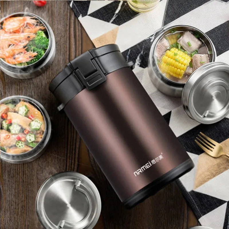 Large Capacity Stainless Steel Thermal Insulation Lunch Box Multi-layer Portable Food Storage Container Leakproof Bento Box