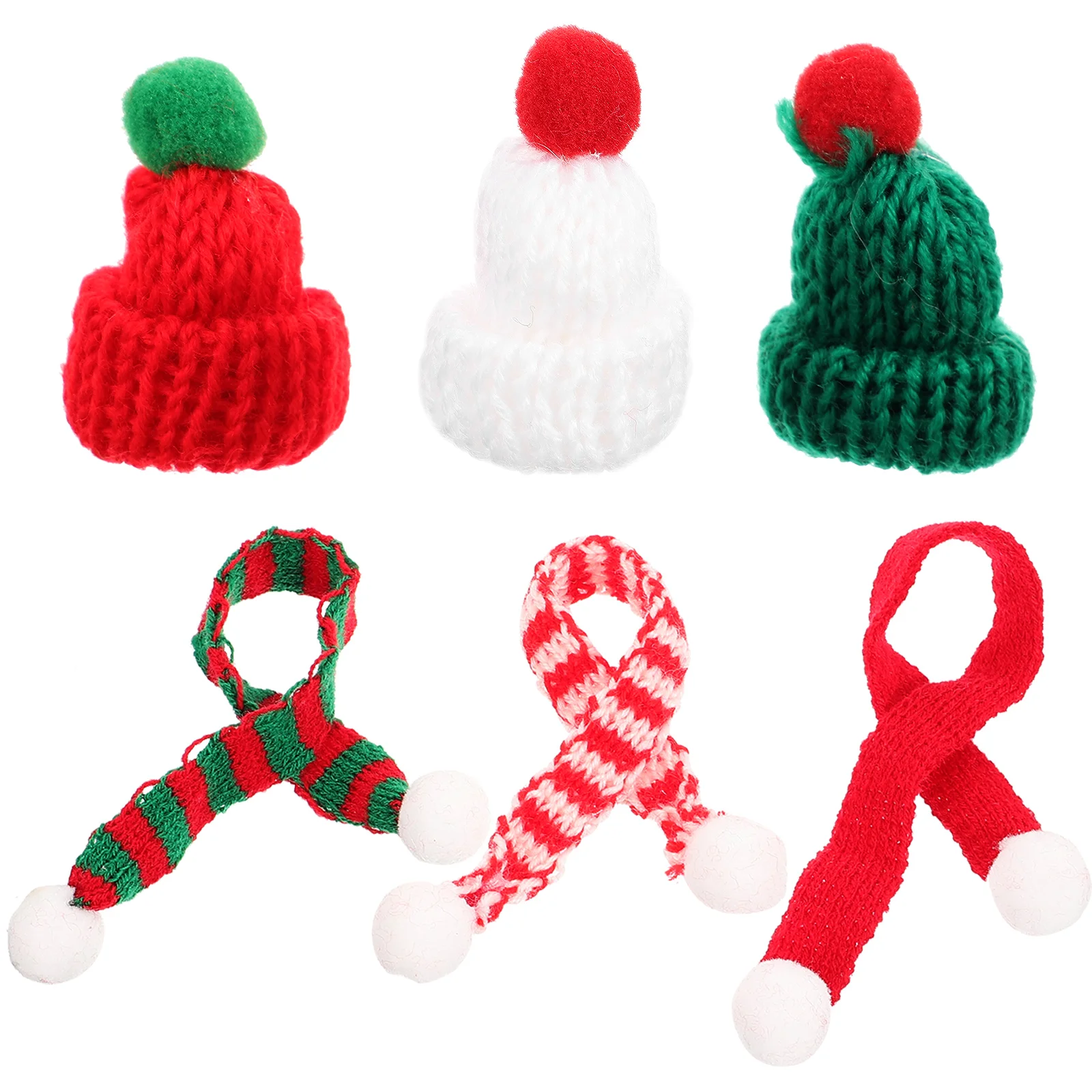 Mini Woolen Hat Knitted Small Christmas Towel DIY Handmade Accessories Mobile Phone Case Decoration Chrismas Scarf Baby Bonnets