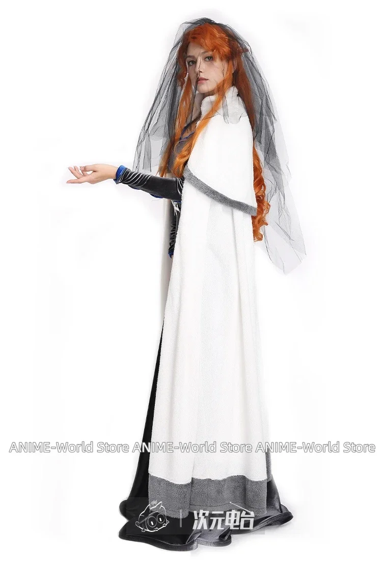 《Custom Made》Women's Cosplay Costume Lenora Dress Robe with Cloak and Veil Halloween Costumes for Women Fancy Dress Wig