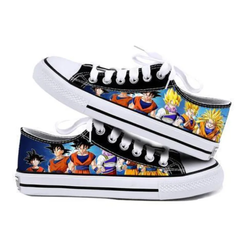 Dragon Ball GOKU animation peripheral Japanese hand-painted low-top canvas shoes simple flat rubber sneakers for men and women