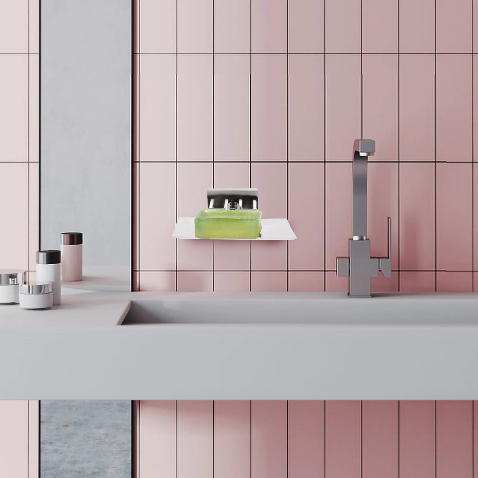 

Self-Draining Soap Dish Holder Stainless Steel Wall-Mount Bar Soap Saver for Bathroom Shower Kitchen Storage Rack