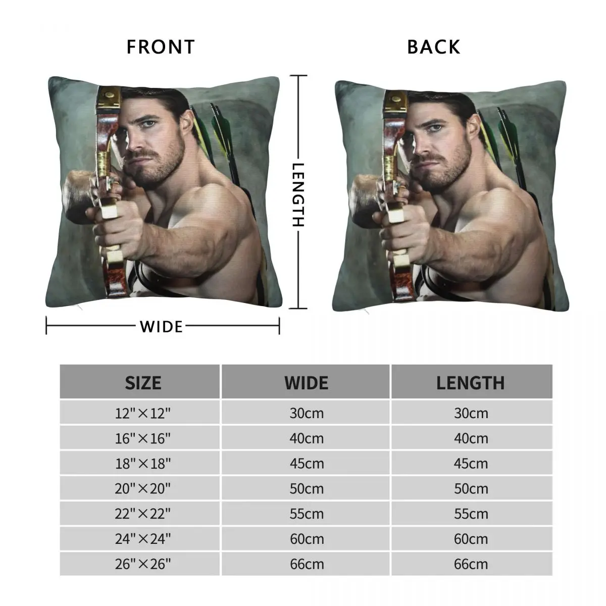 Stephen Amell Pillowcase Polyester Linen Velvet Printed Zip Decorative Throw Pillow Case Car Cushion Cover