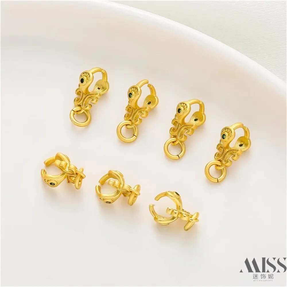 Sand Gold Green Zircon Clip DIY Accessory Pendant Melon Seed Buckle Handmade Bracelet Necklace Headwear Material