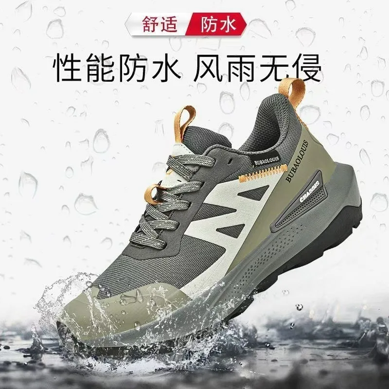 2026 Professional Trail Running Shoes Men Black Khaki Outdoor Sports Shoe Man Anti Slip Walking Shoes Mens Rubber Training Shoe