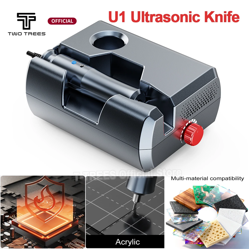 

Twotrees U1 Ultrasonic Cutter 40kHz Handheld Ultrasonic Cutting Knife 40W Electric DIY Tool for Plastic PVC 3D Printing Model