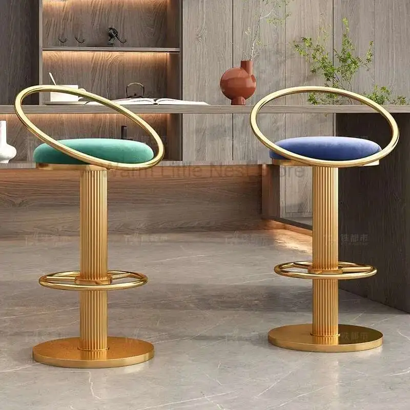 

Bar Chairs, Home Designer Style Bar Cashier Front Desk Light Luxury Rotary Round Lifting High Stool Furniture