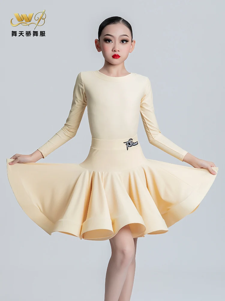 Children's Latin Dance Suit 2023 New Advanced Performance Dresses Girls' Dance Practice Dress International Competition Suits