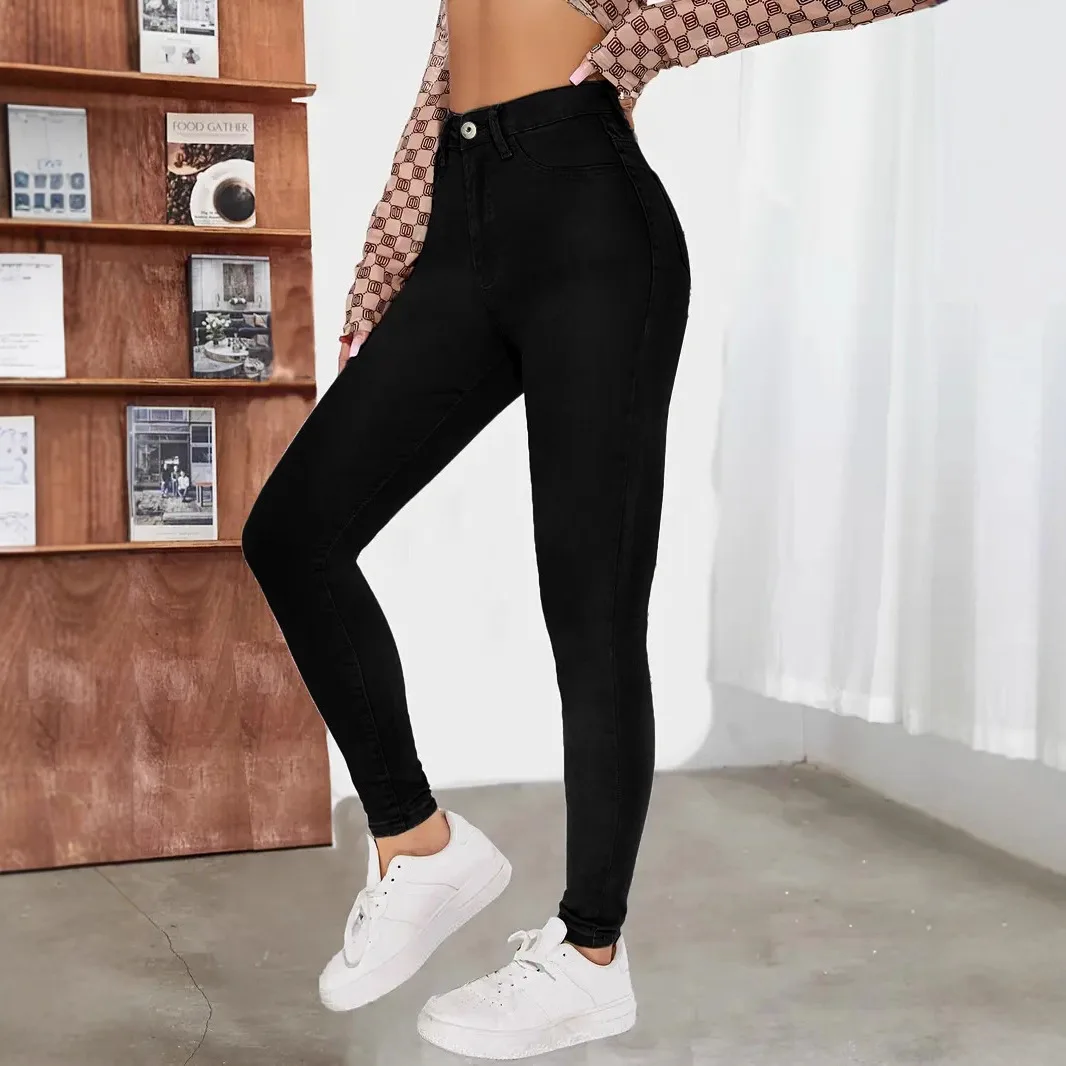 Women Denim Pant Jeans Vintage Long Pants Slim Fit High Waist Straight Trousers Y2k Streetwear Elegant Work Casual Sheath 2026