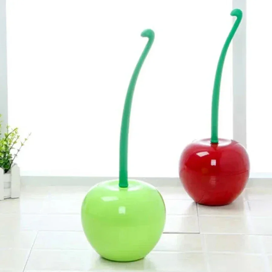 1pc -Toilet brush New Lovely Cherry Shape Lavatory Brush Toilet Brush Holder Set Toilet