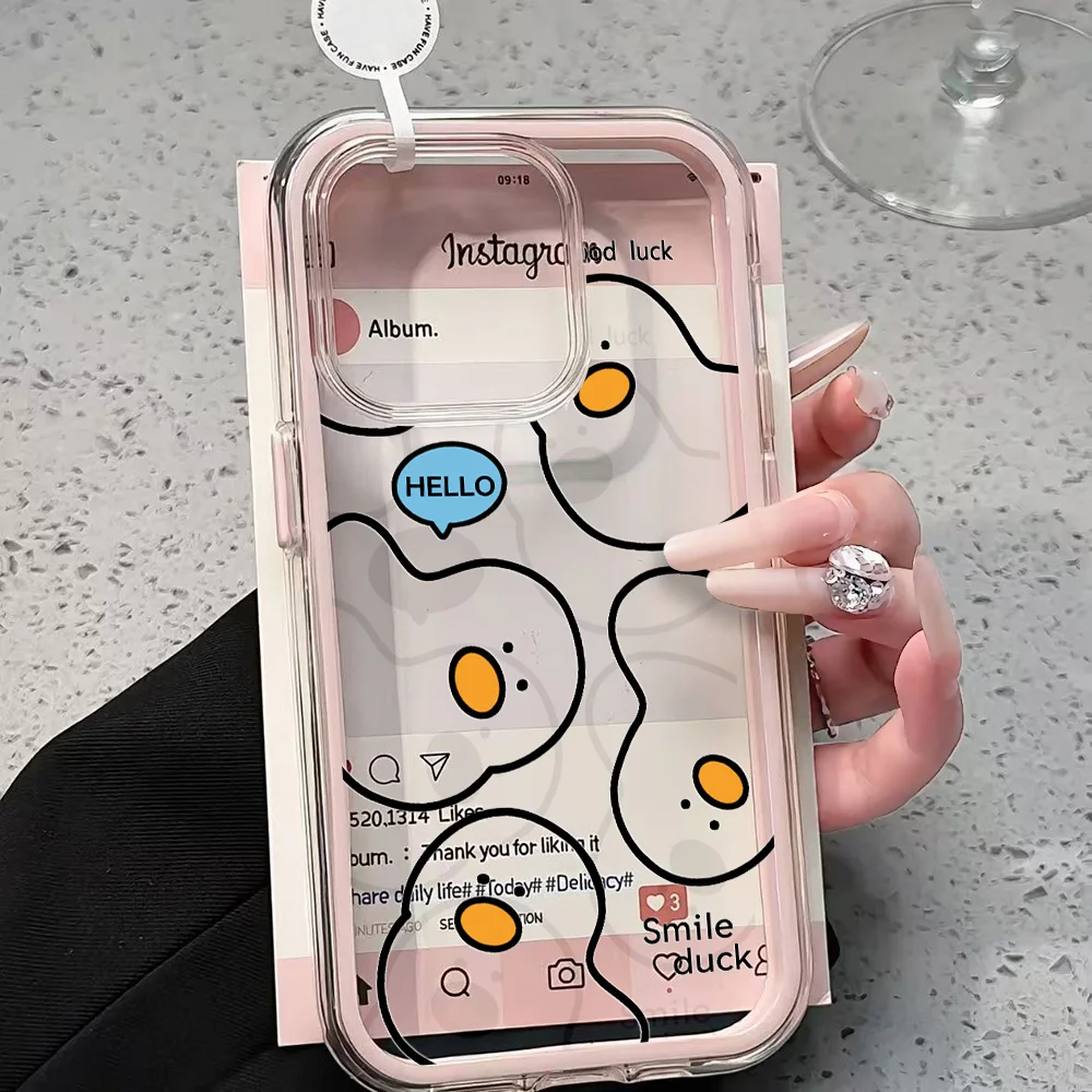 Niedliche gelbe Enten-Handyhülle für iPhone 17 13 16 15 11 12 14 Pro Max 17 Air XR X, Silikon 2-in-1 stoßfeste weiche Hülle – Detail 1