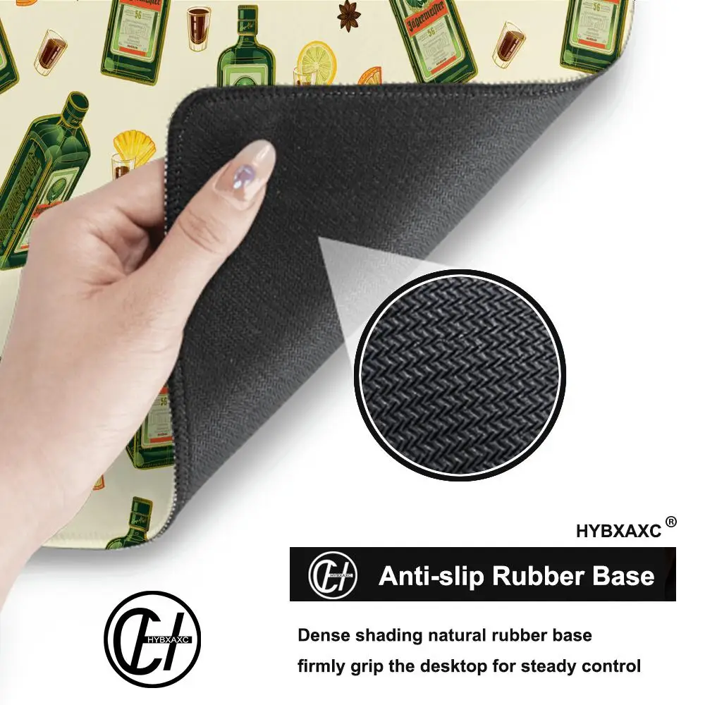 Fashion Drinks J-Jagermeister Tappetino per mouse Computer portatile Gaming Office Protezione per il polso Tappetino per tastiera antiscivolo