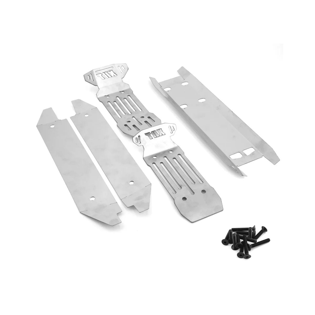 5Pcs Stainless Steel Front and Rear Chassis Armor Skid Plate Protector for 1/6 XRT RC Truck Car Upgrade Parts