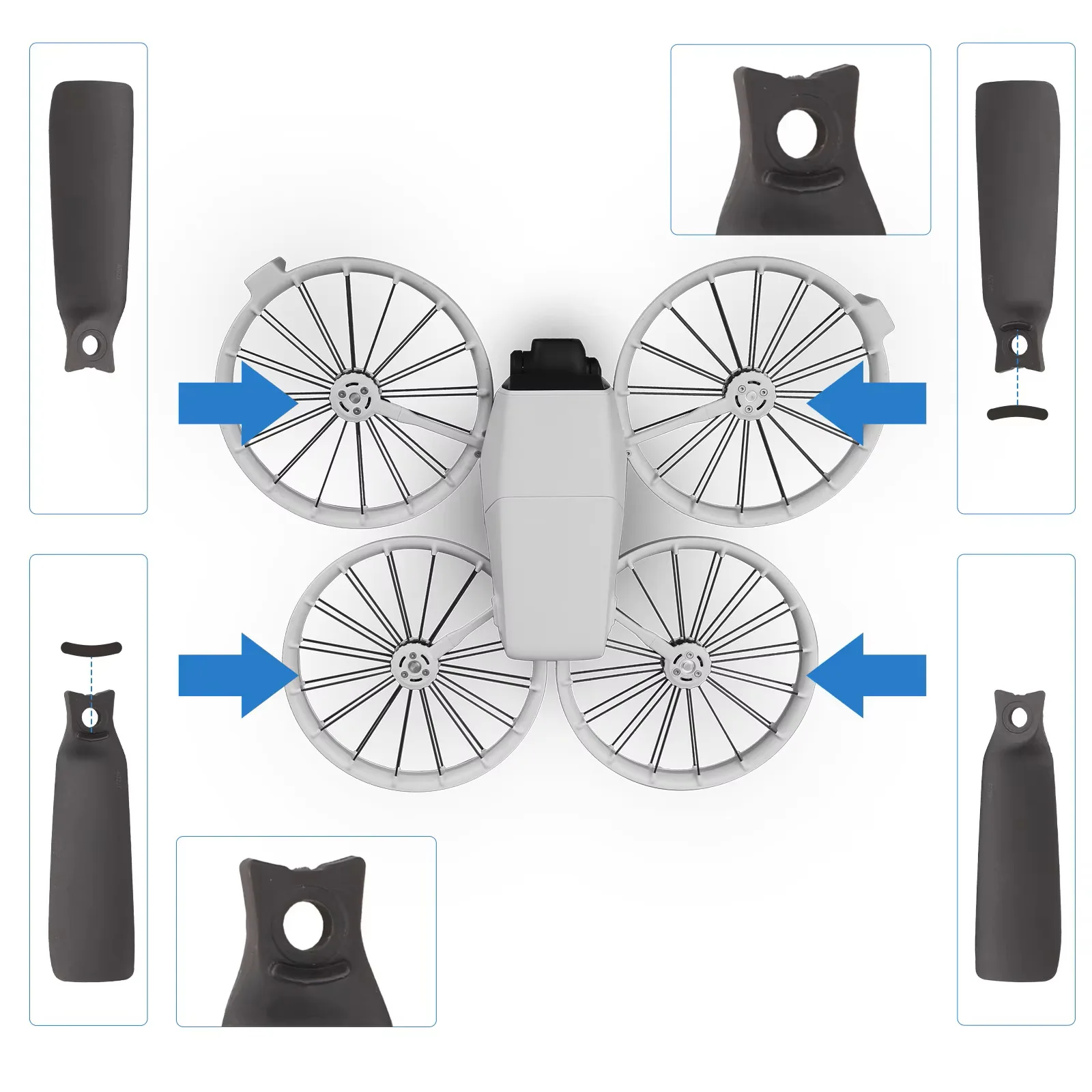 2 pairs for DJI Flip Blades 4022F Noise Reduction Quick Removal Propeller Accessories Color Propeller Wing Blades
