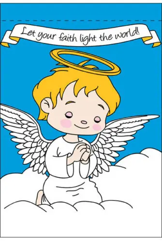 12x18 Inch Garden Flag Faith Banner Sign - ANGEL (BOY) bf, sleeve