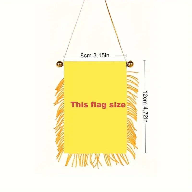 Spanish Window Hanging Flag Spanish Flag 3x4 Inches 8x12cm Double Sided Mini Flag Banner Car Rearview Mirror Decoration Tassel H
