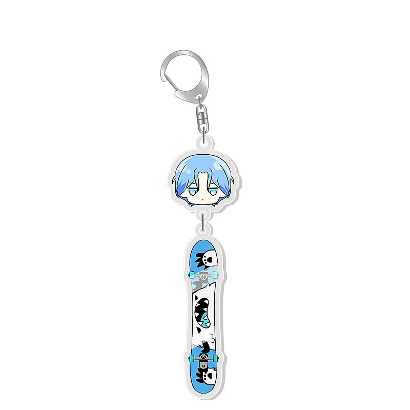 SK8 Reki Chinen Miya Anime Keychain Cartoon Plastic Keyrings Bag Tag Cos Accessory