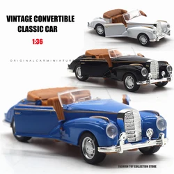 1: 36 Convertible Vintage Modified Alloy Car Model Pull Back Car With To Open The Door Vehicles Decoration Toys For Kids Gift