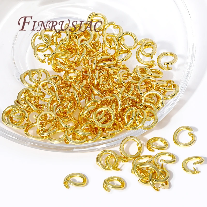 10-30 Teile/los 5,5/7,5mm Single Loop Offene Biegeringe 18K Gold Überzogene Spaltringe Anschlüsse Für Schmuck Machen, Findings Für DIY – Detail 15