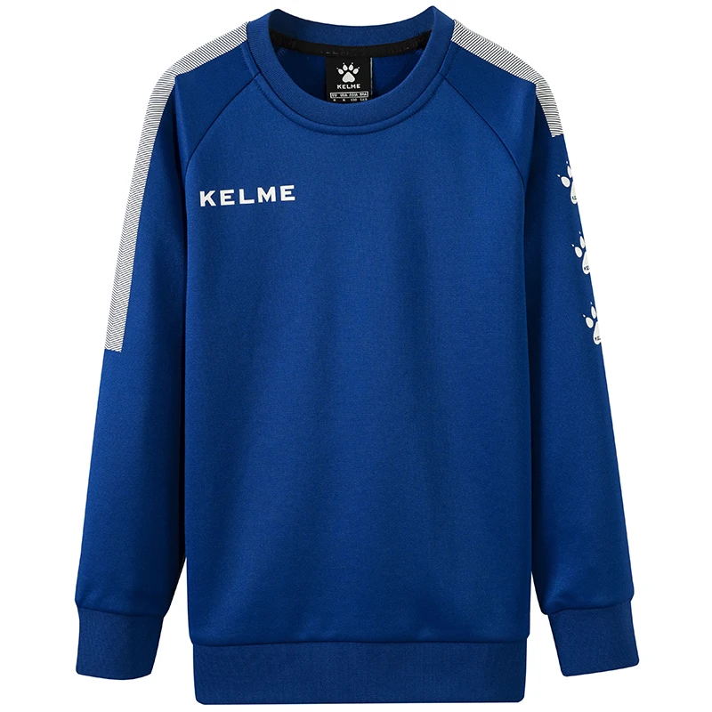 Kelme kindersporthoodie met ronde hals en lange mouwen sportkleding studentenvoetbaltrainingstrui