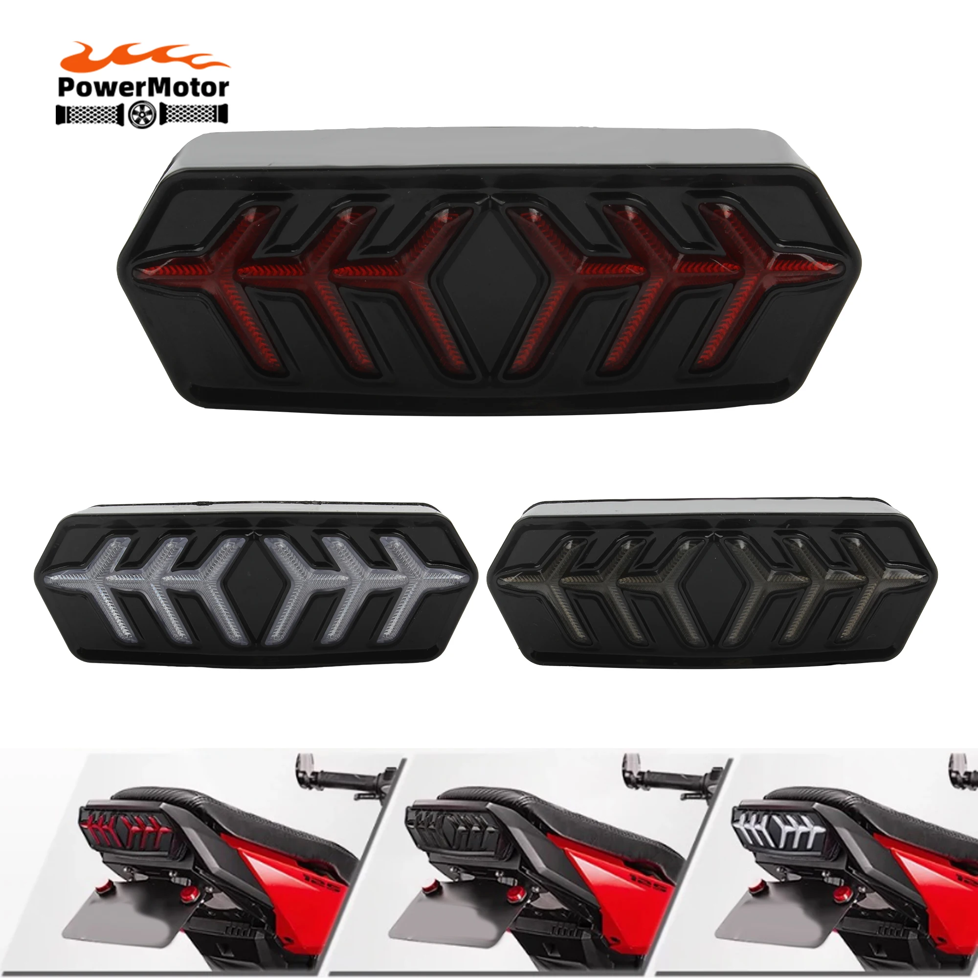 

Profesmotor Enduro Motocross LED Tail light For Honda GROM MSX125 CBR650F Dirt Bike 12V Signal Flashing Running Turn Taillight