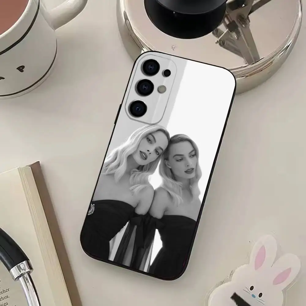 M-Margot E-Elise R-Robbie funda de teléfono para Samsung S25, S24, S21, S22, S23, S30, Ultra, S20, Plus, funda negra de silicona suave