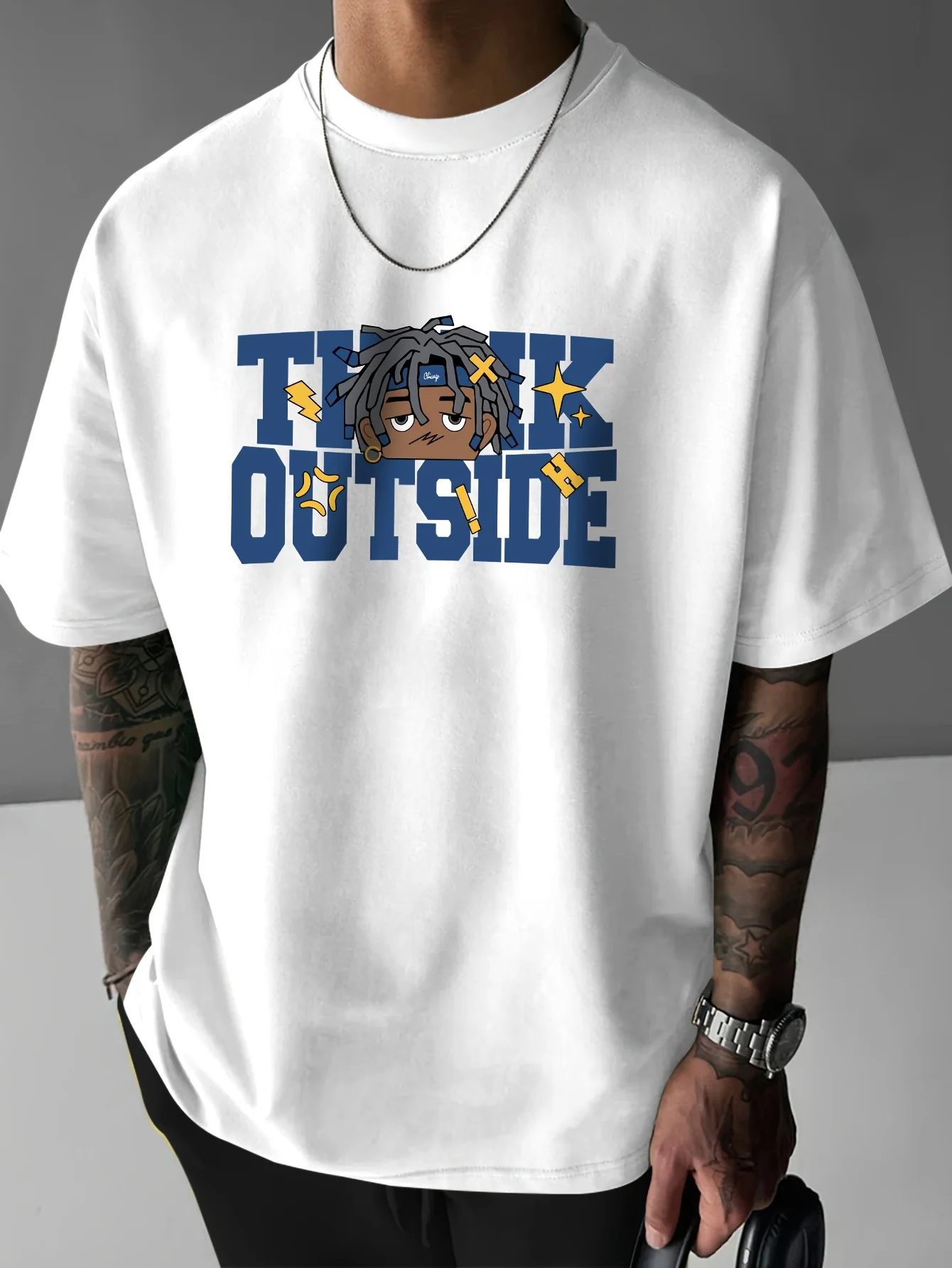 

Men's Black - Casual Short Sleeve T-Shirt with, Polyester Blend, Machine Washable, Comfort Fit, Everyday Comfort Shirt