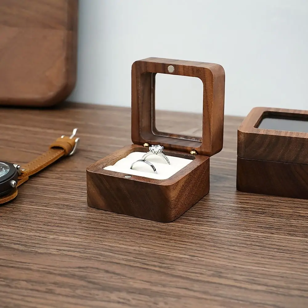 Love Gift Wooden Gifts Case Storage Holder Ring Storage Box Jewelry Box Lover Ring Display Box