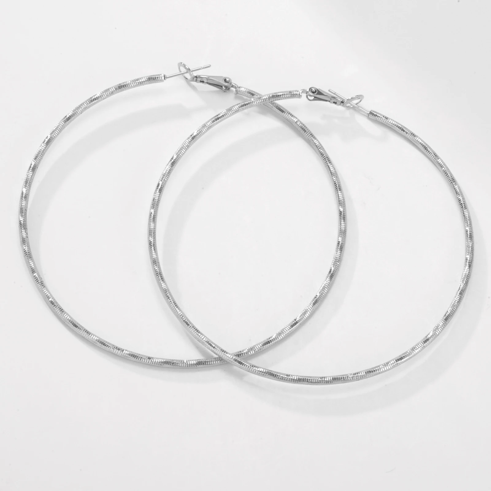 Unift موضة مبالغ فيها دائرة كبيرة هوب أقراط للنساء الفولاذ المقاوم للصدأ المعادن أقراط مستديرة هدايا مجوهرات حفلات الزفاف #6