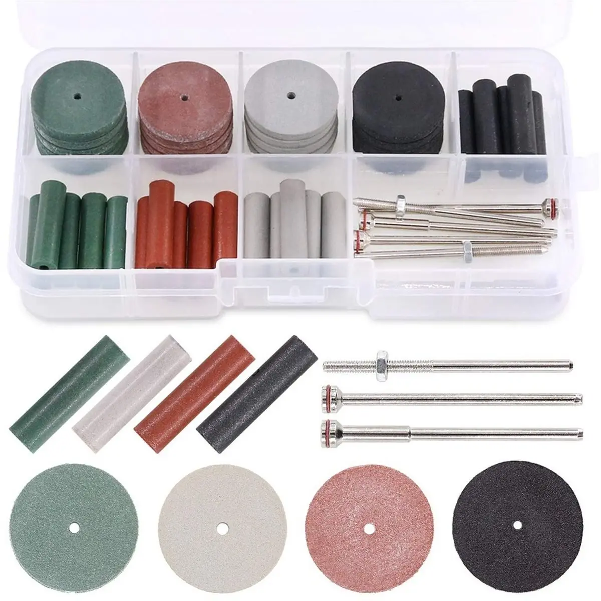 1set Polishing Wheel Set (4 Colors + Mandrel) - Rotary Tool Accessories for Dental Labs & Jewelry Making