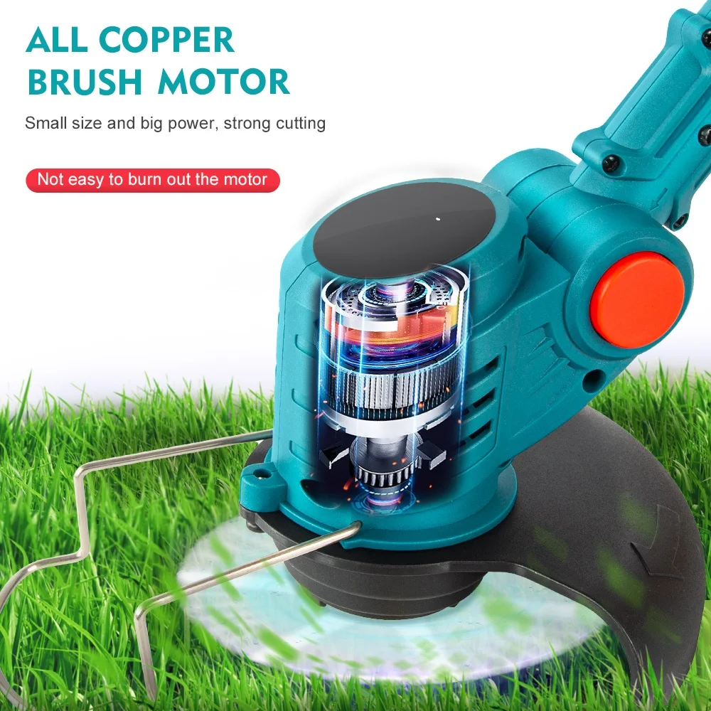 Cortacésped eléctrico para Makita, 18V, cepillo inalámbrico, Li-Ion, cortador de cuerda de liberación automática, herramientas eléctricas de jardín