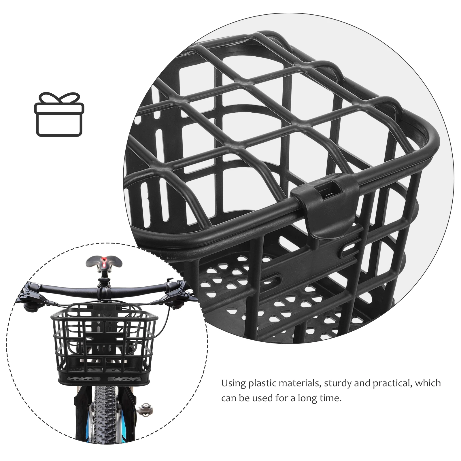 

Thickened Sturdy Plastic Front Large Capacity Storage For Adults Cycling Scooter Handlebar Container Durable Bicycle Front