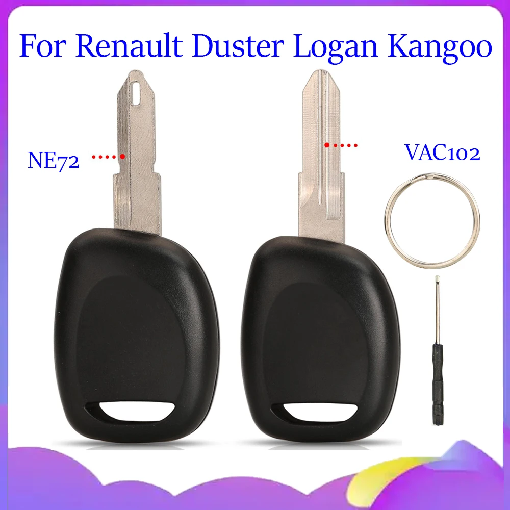 jingyuqin New Remote Car Key Shell For Renault Duster Logan Kangoo Master Traffic With NE72/VAC102 Blade Replacement