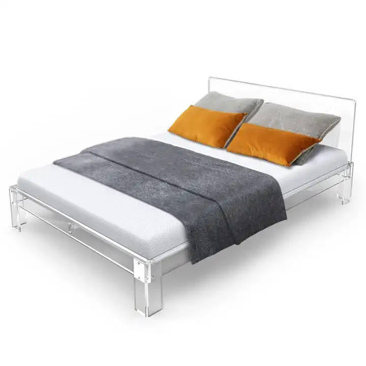 

Kainice California king Size Platform Bed Frame clear Acrylic Detachable Bed Frame Twin Bedroom Furniture
