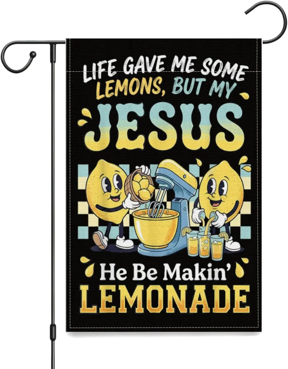 Life Gave Me Some Lemons But My Jesus He Be Making Lemonade Garden Flags,Yard Flag Double Sided Tapestry for Holiday Outdoor kkz