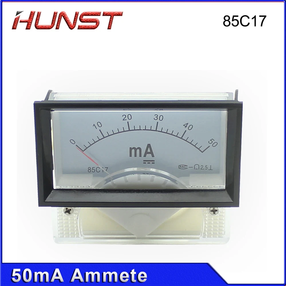 Hunst 50mA مقياس التيار الكهربائي 85C17 DC 0-50mA لوحة لقطع القطع بالليزر CO2