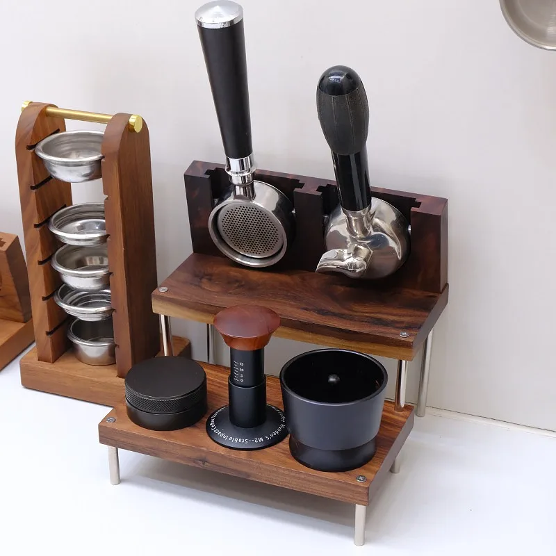 Double‑Layer Coffee Tool Storage Stand 58Mm Portafilter Tamper Holder Desktop Organizer