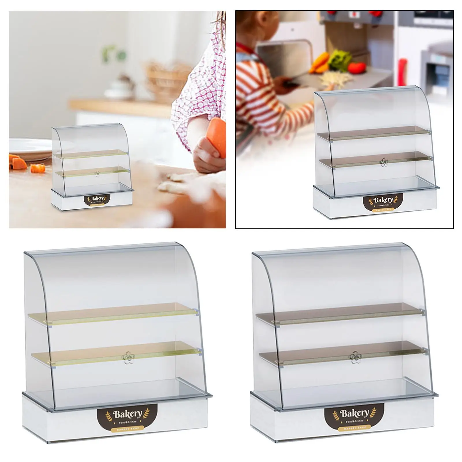 Modello di vetrina da forno per casa delle bambole 1:12, mobili per armadietti in miniatura, multistrato simulato, giocattolo per giochi di finzione per bambini