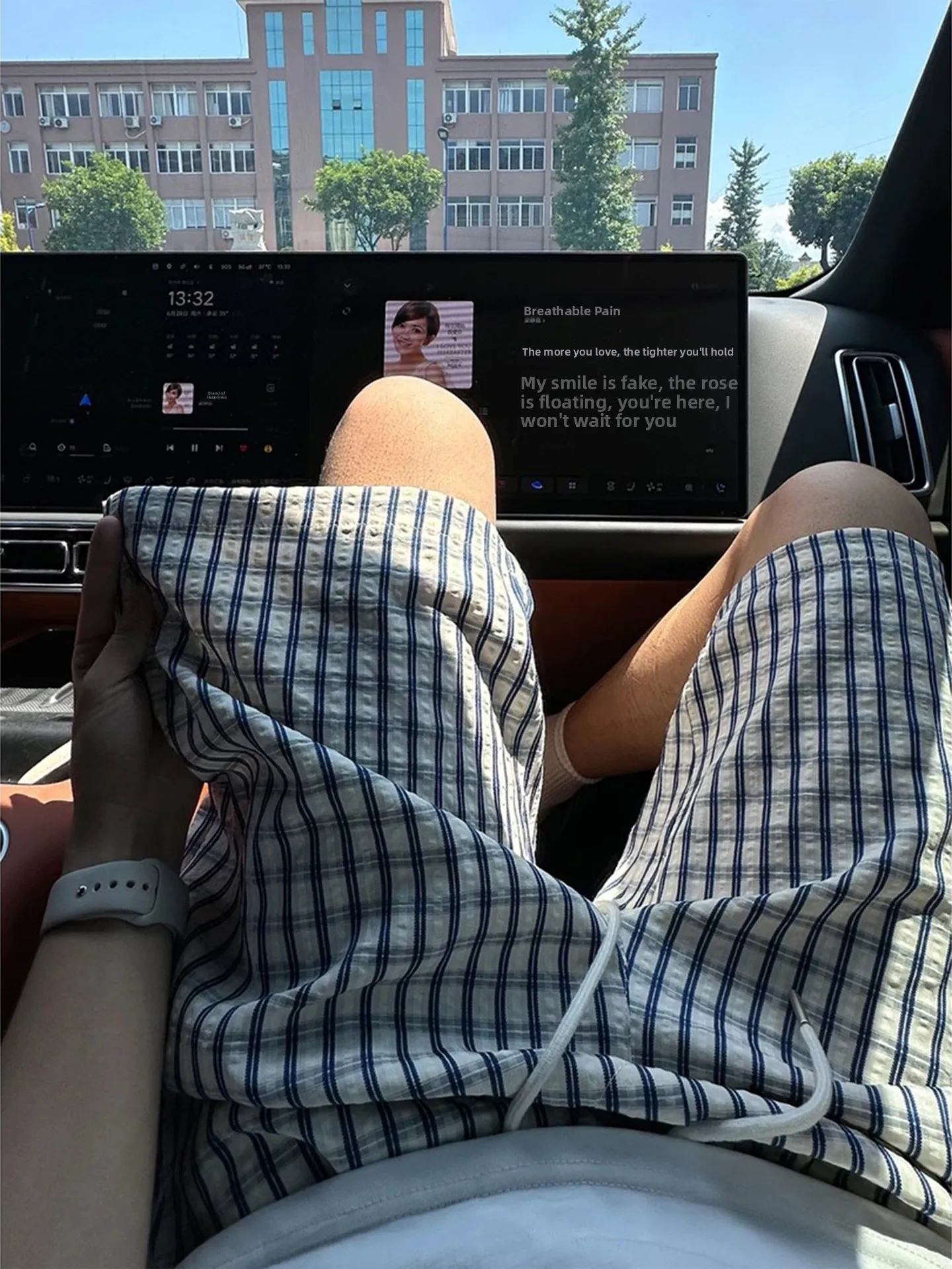 

Синий Qui Dry Sports orts Мужские летние уличные повседневные прямые ноги свободного покроя с пузырьковым клетчатым узором Дышащий легкий вес