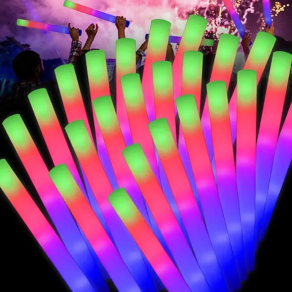 

45PCS Foam Glow Sticks Bulk, Xmas Glow in The Dark Party Supplies Light Sticks for Raves, Birthday, Wedding, New Year, Christmas