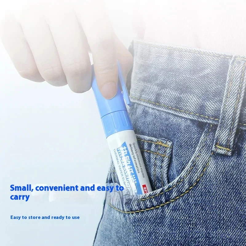 Kotak Terbuka Portabel Tahan Lama Kertas Termal Perlindungan Identitas Data Privasi Alat Penghapus Informasi ID Pena Penghapus Kertas Termal