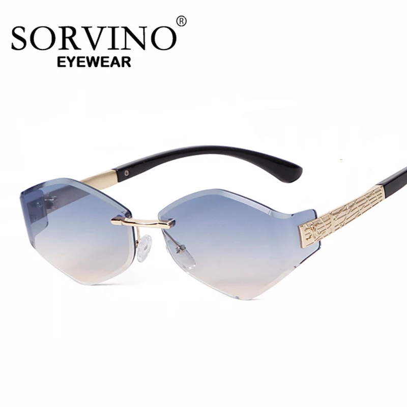 

SORVINO Элитный бренд дизайнерские солнцезащитные очки женские UV400 без оправы градиентные синие солнцезащитные очки для мужчин Óculos sol feminino