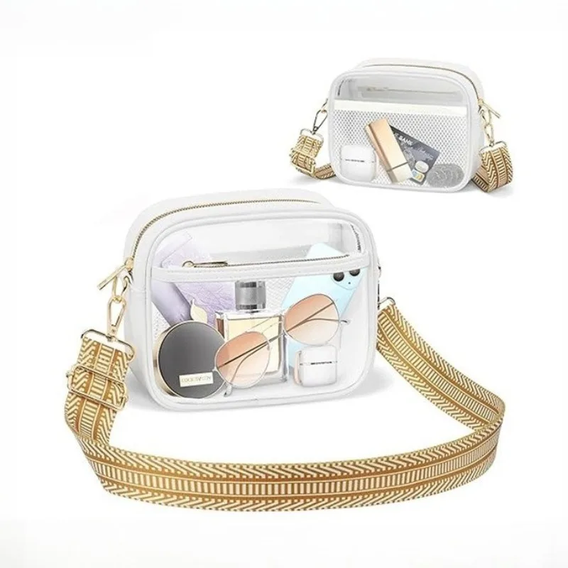 

Popular Transparent Messenger Bag Going Out Portable Makeup Storage Bag Wallet Removable Strap Women's Fashion Matching