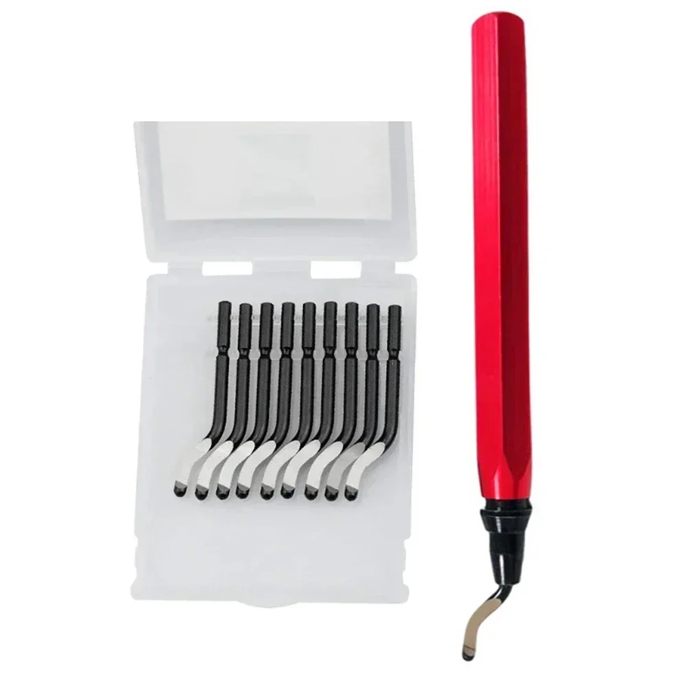 RB1000 Handle Burr Metal Repair Deburring Tool Kit With 10pcs Rotary Deburr Blade Remover Hand Tool For Wood Plastic