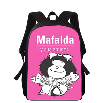 cute cartoon Mafalda  15” 3D Print Kids Backpack Primary School Bags for Boys Girls Back Pack Students School Book Bags