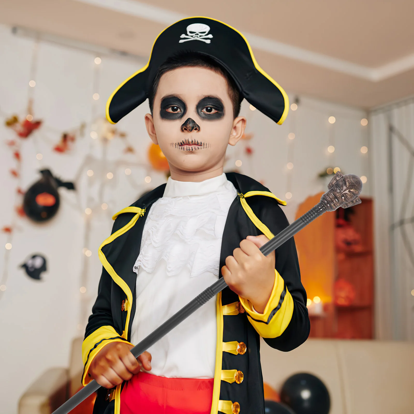 

Halloween Costume Staff Prop Plastic Adjustable Detachable Wizard Sorcerer Cane Scepter Cosplay Party Accessory