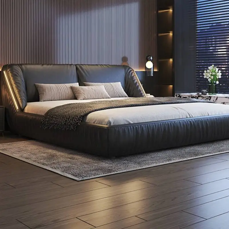 

Designs Normal Double Bed Decoration European Storage King Size Double Bed Luxury Circle Cloud Camas De Dormitorio Furniture